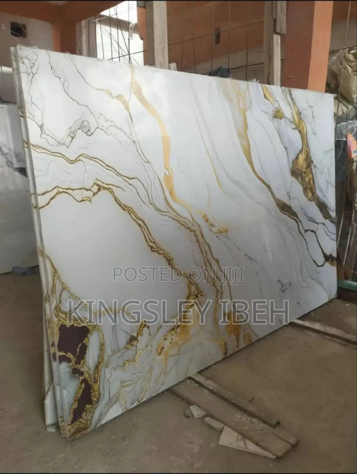 Ocean Gold Marble Slab for Kitchen Top and Dining Table