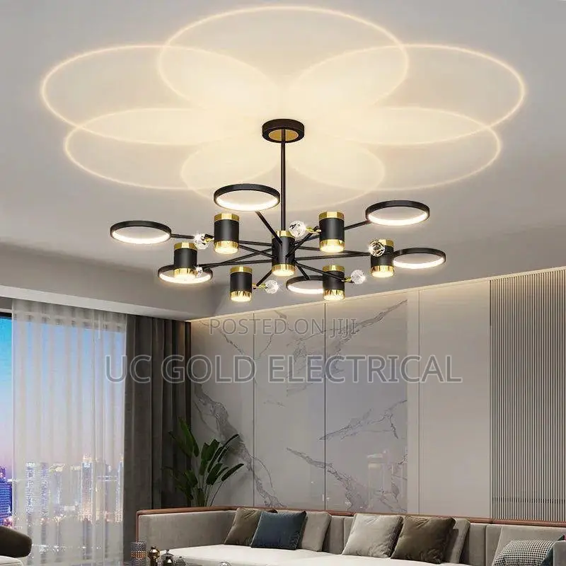 Black Ceiling Chandelier Bedroom Star Projectionfashionable Atmosphere