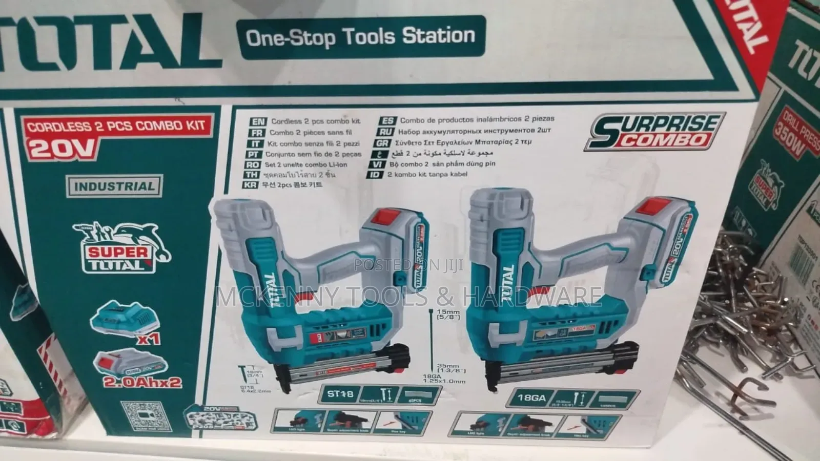 Total Cordless 2 PCS Combo Kit" Which Includes Two 20v Industrial-