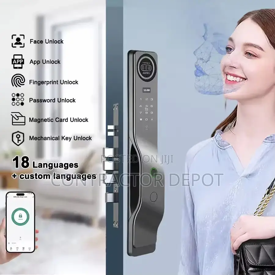 2025 New Style Tuya Wifi Video Intercom 3d Face Recognition Lock
