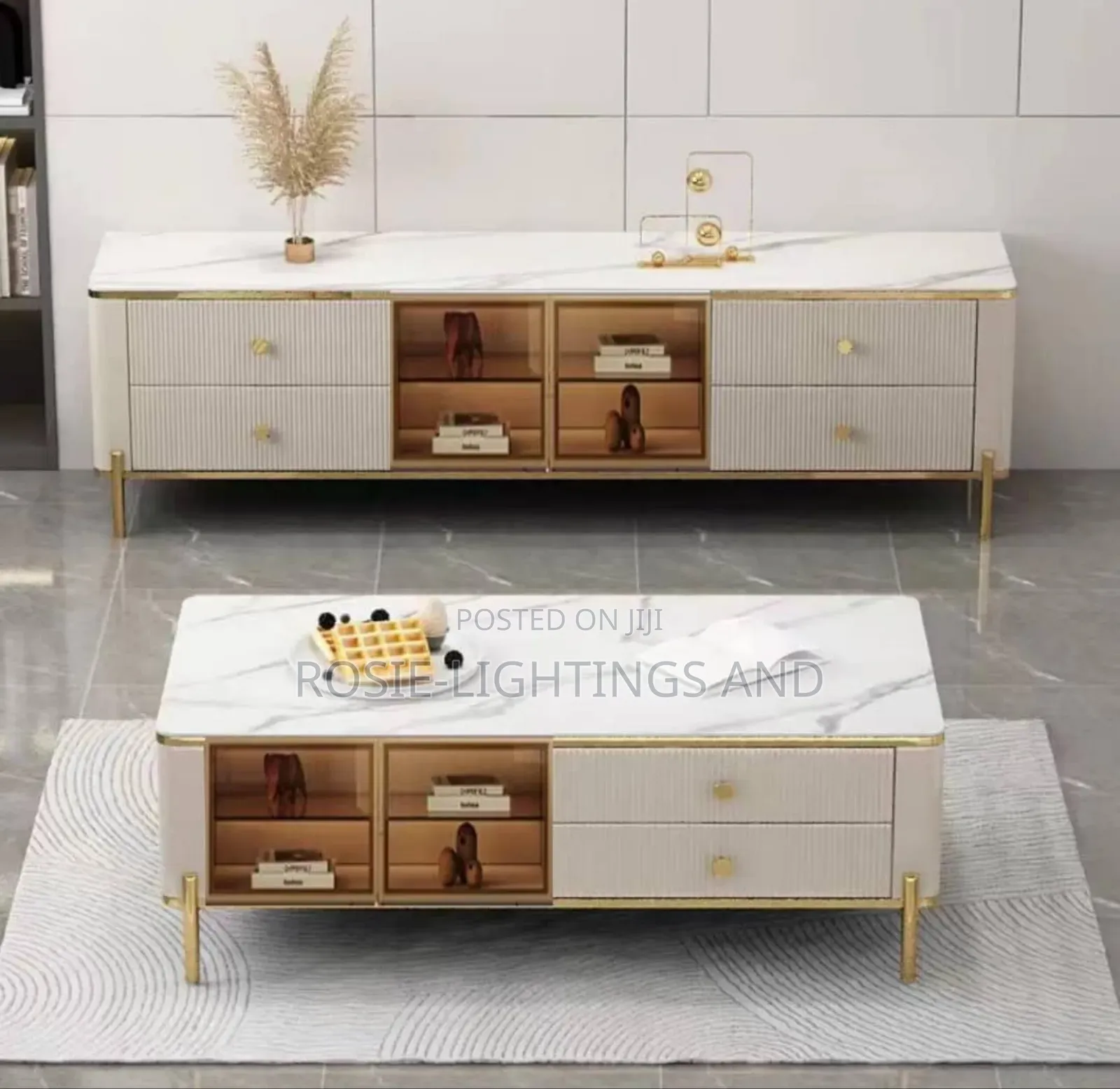 Latest Media Console Center Table With Transparent Cabinet