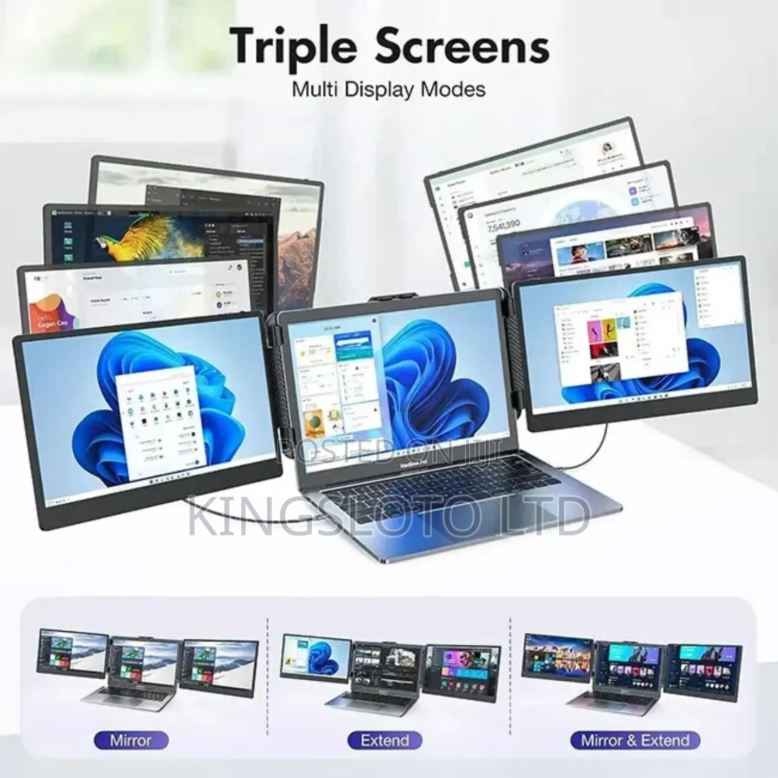 Portable Tri-Screen Monitor
