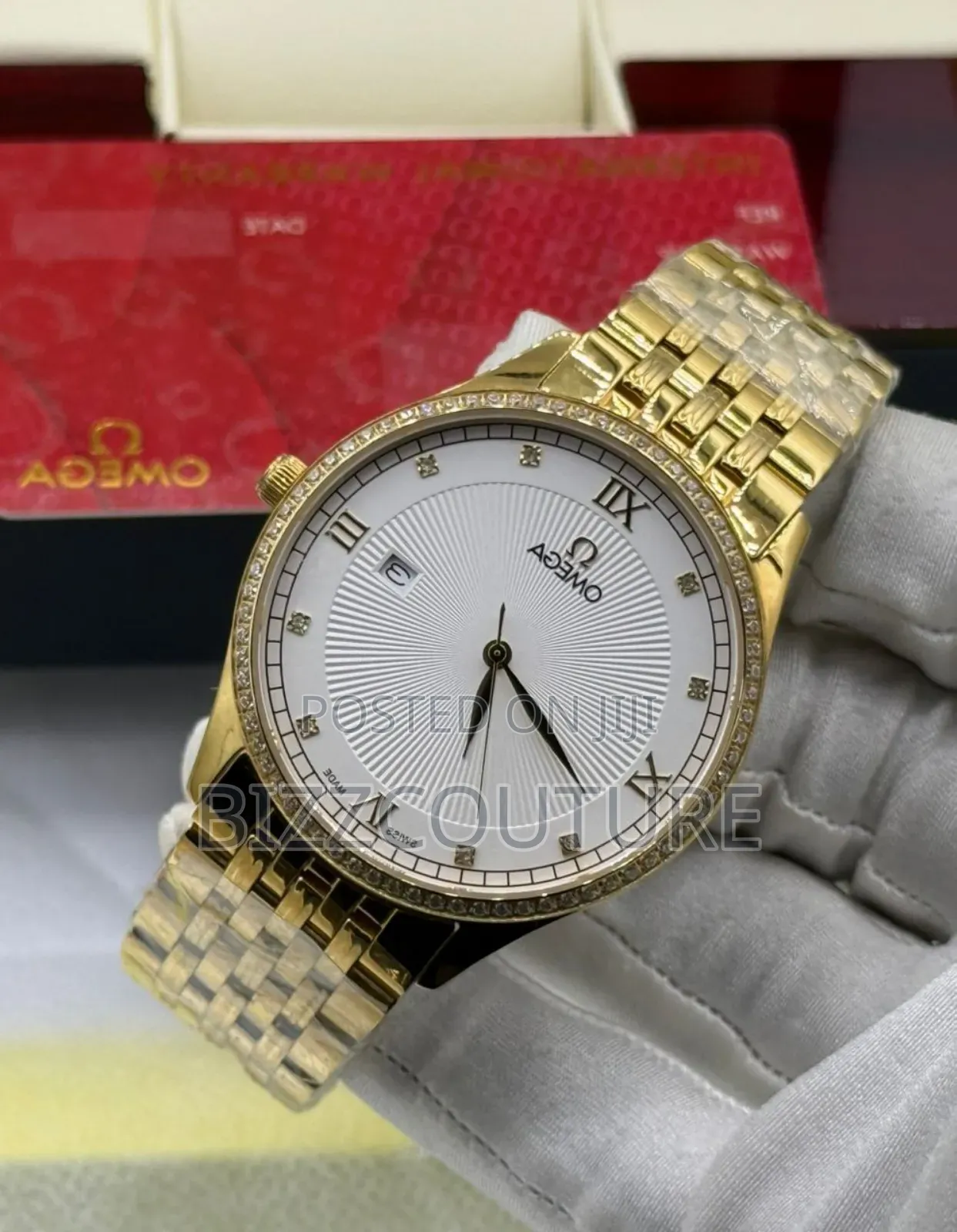 Original Omega Gold Stainless Steel, Calendar, Quartz Watch