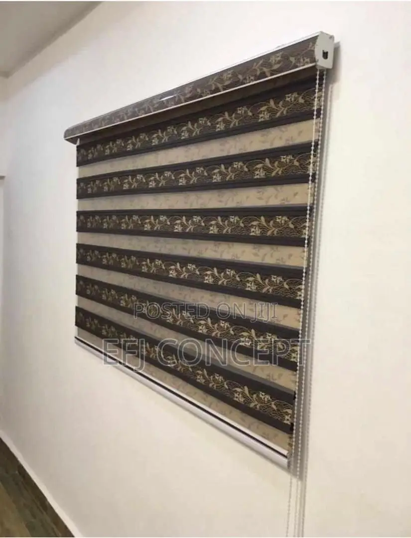 Day And Night Window Blind - Attractive Brown Floral Design