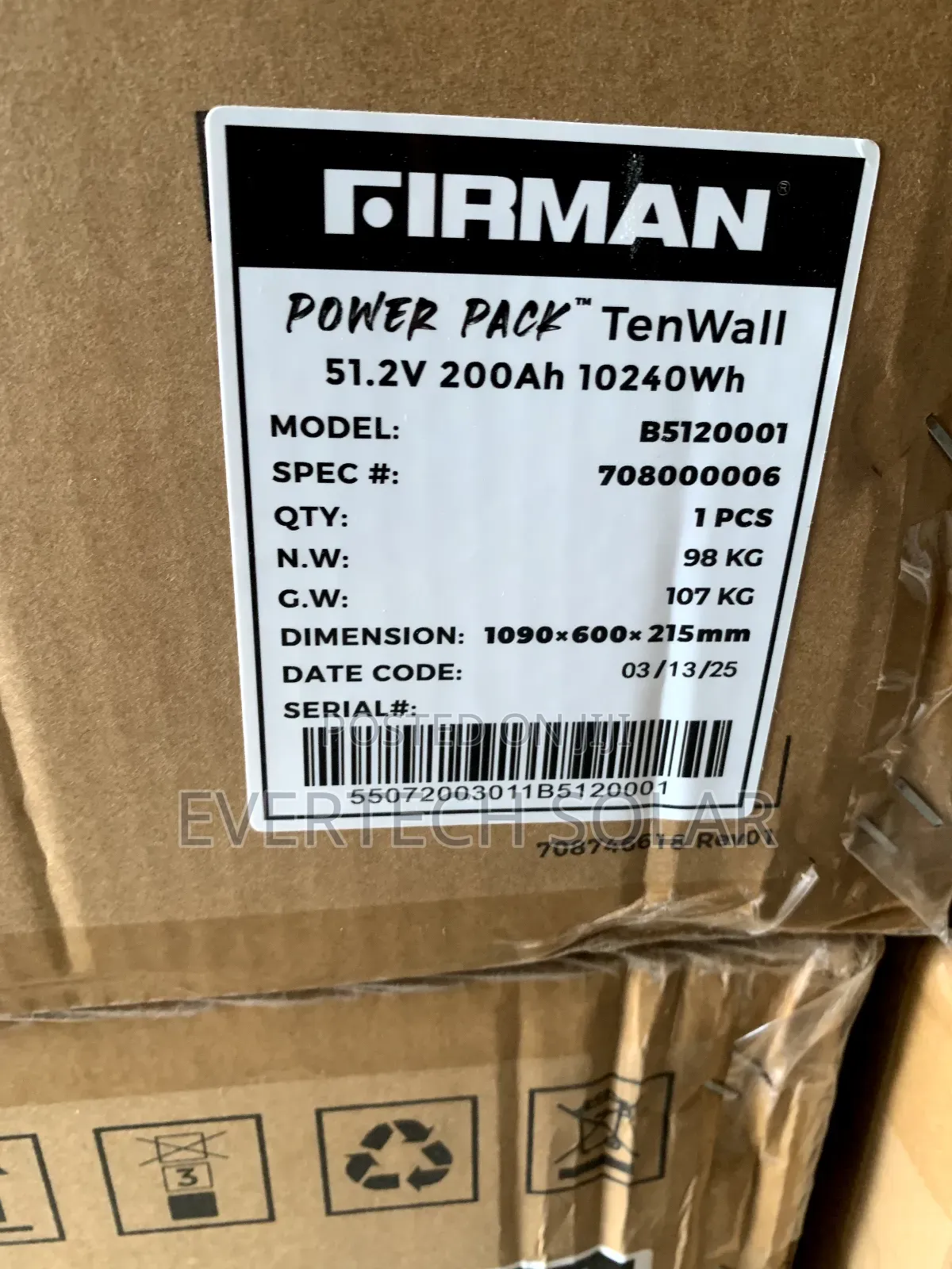10kwhs Firman Lithium Ion 48v Battery 