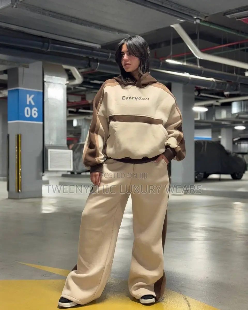 Outfit 1 2 (Beige + Brown Set With Hoodie)