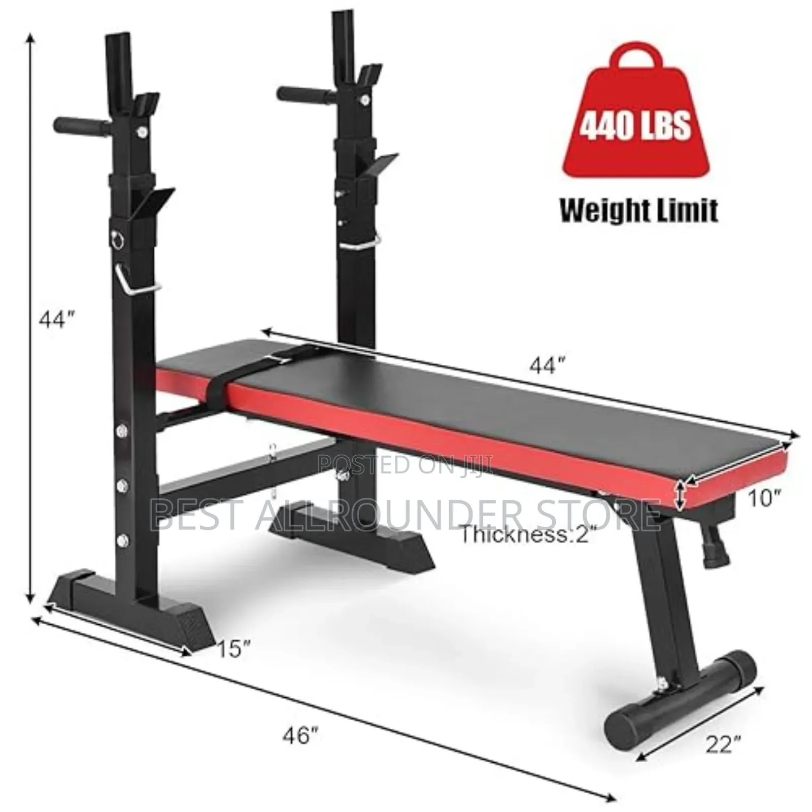 Adjustable Weight Bench With Barbell Rack