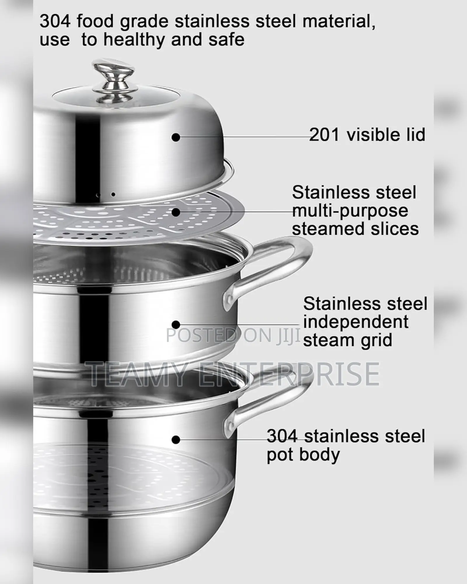 Flanek 30cm 3-in-1 Original Steamer Pot - Stainless Steel