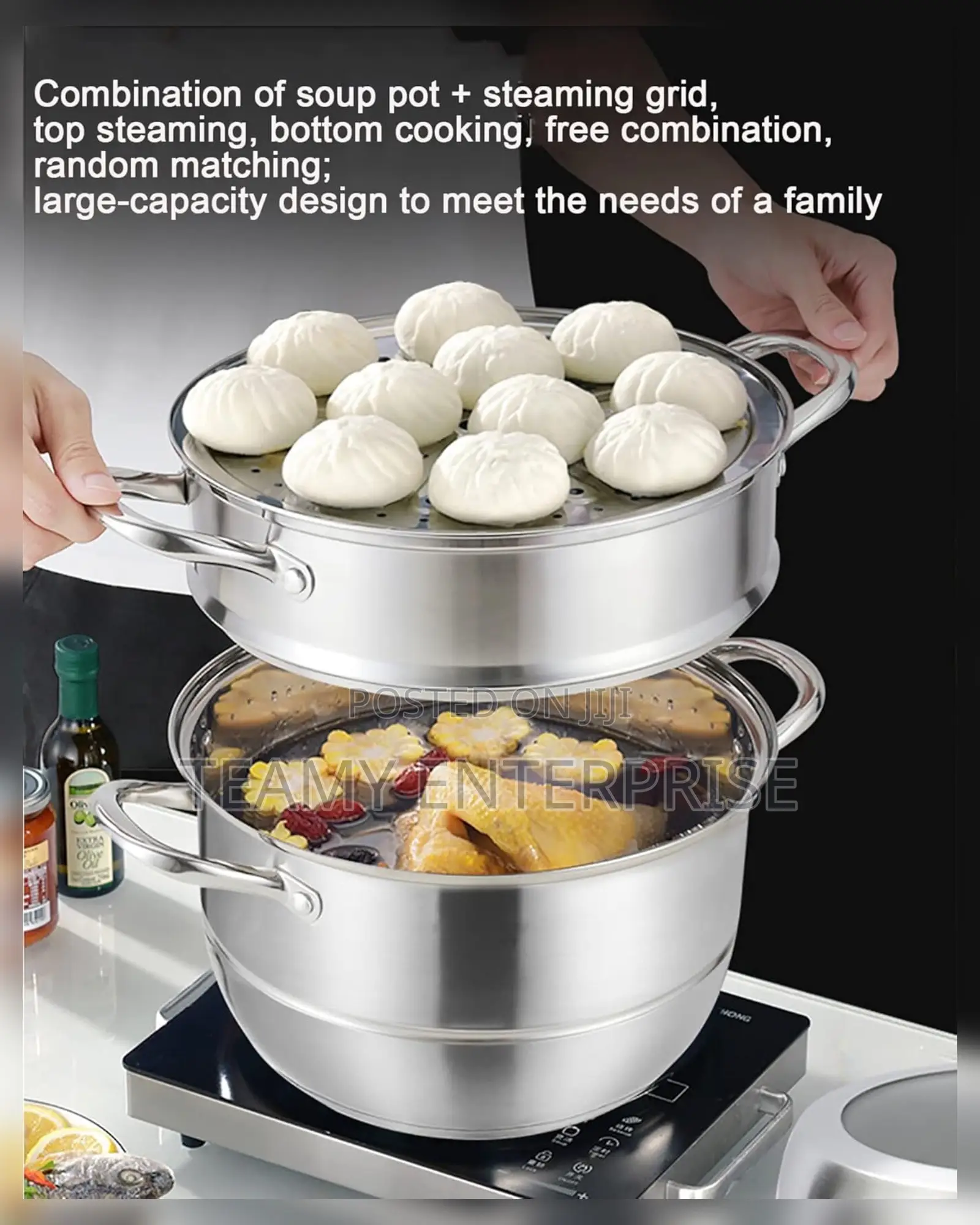 Flanek 30cm 3-in-1 Original Steamer Pot - Stainless Steel