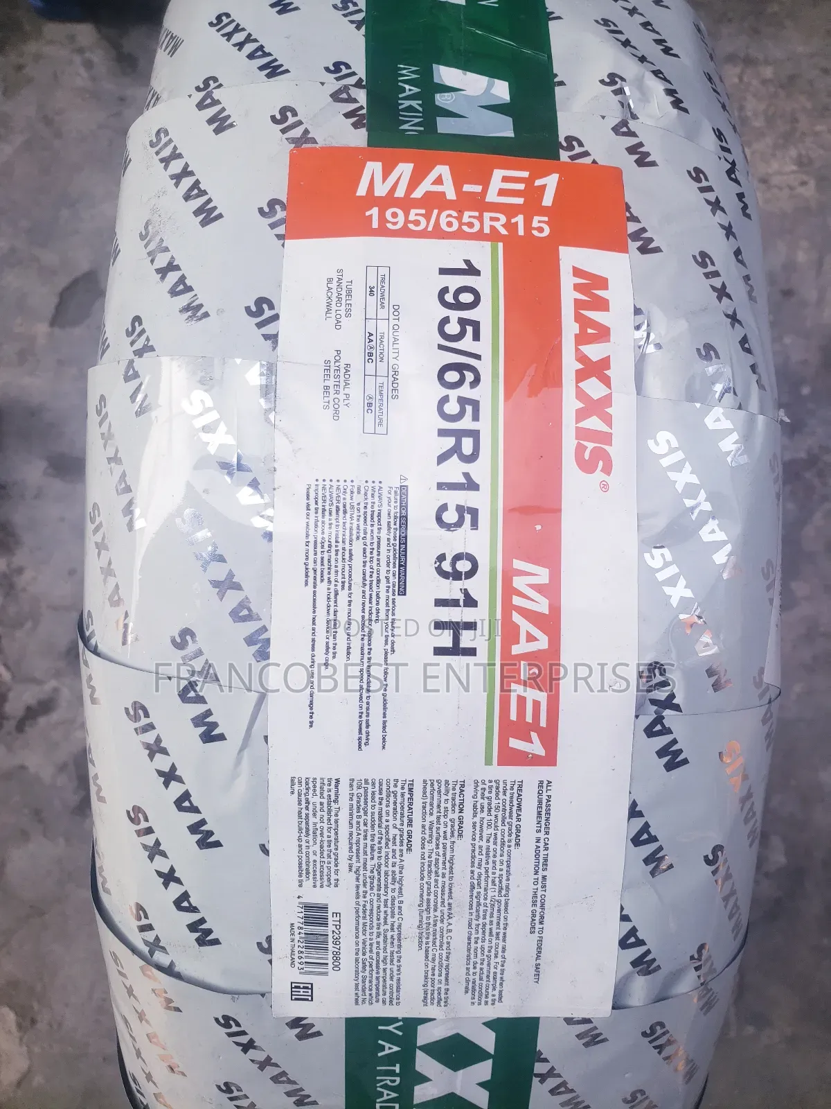195/65r15 Maxxis Tyre