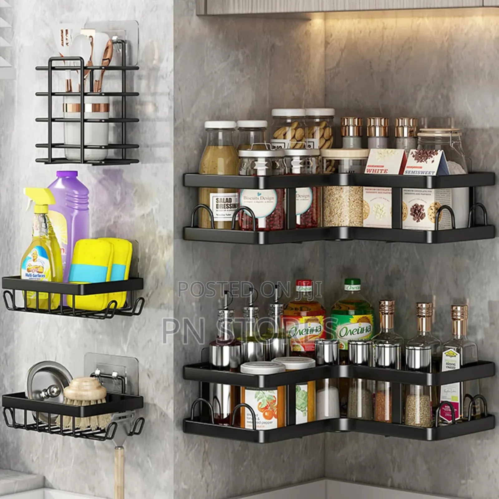 5pcs Kitchen/Bathroom Rack Corner Shelves