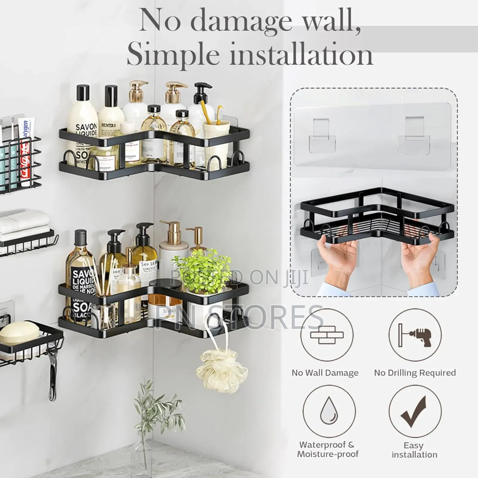 5pcs Kitchen/Bathroom Rack Corner Shelves
