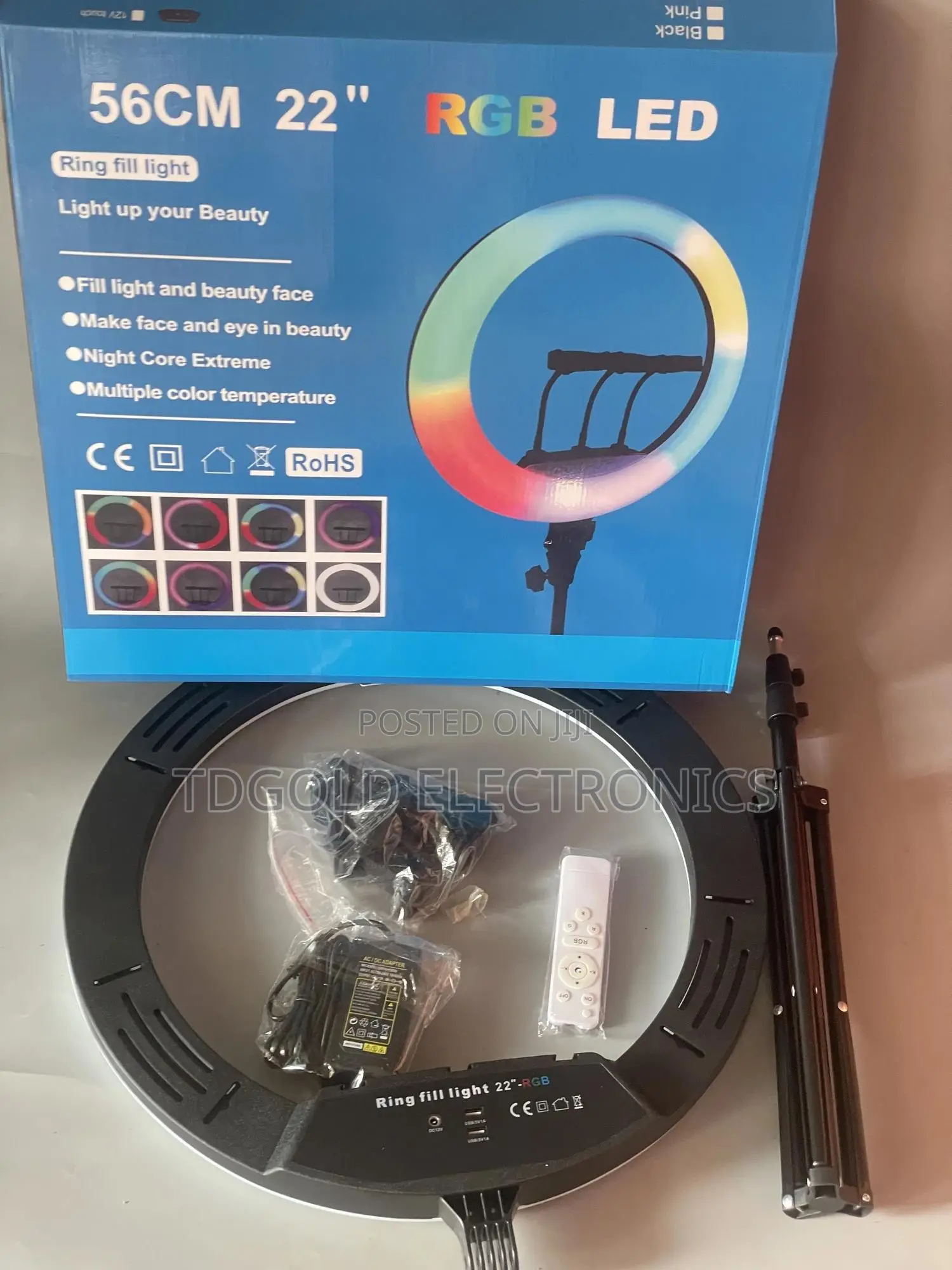 22 Inchs Ringlight With RGB Tripod Stand