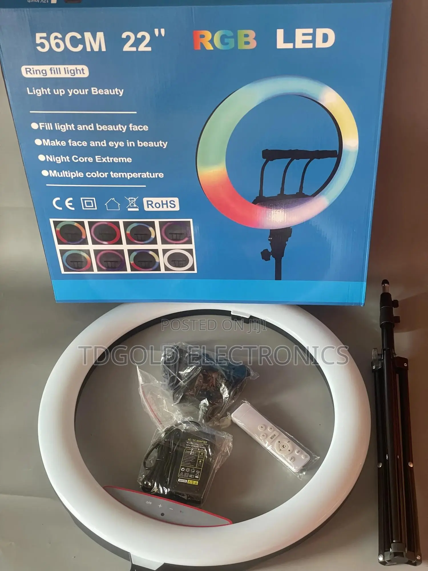 22 Inchs Ringlight With RGB Tripod Stand