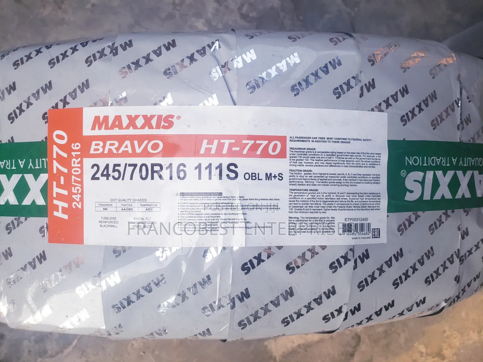 245/70r16 Maxxis Tyre
