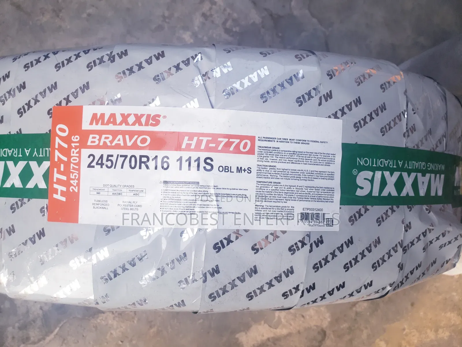 245/70r16 Maxxis Tyre