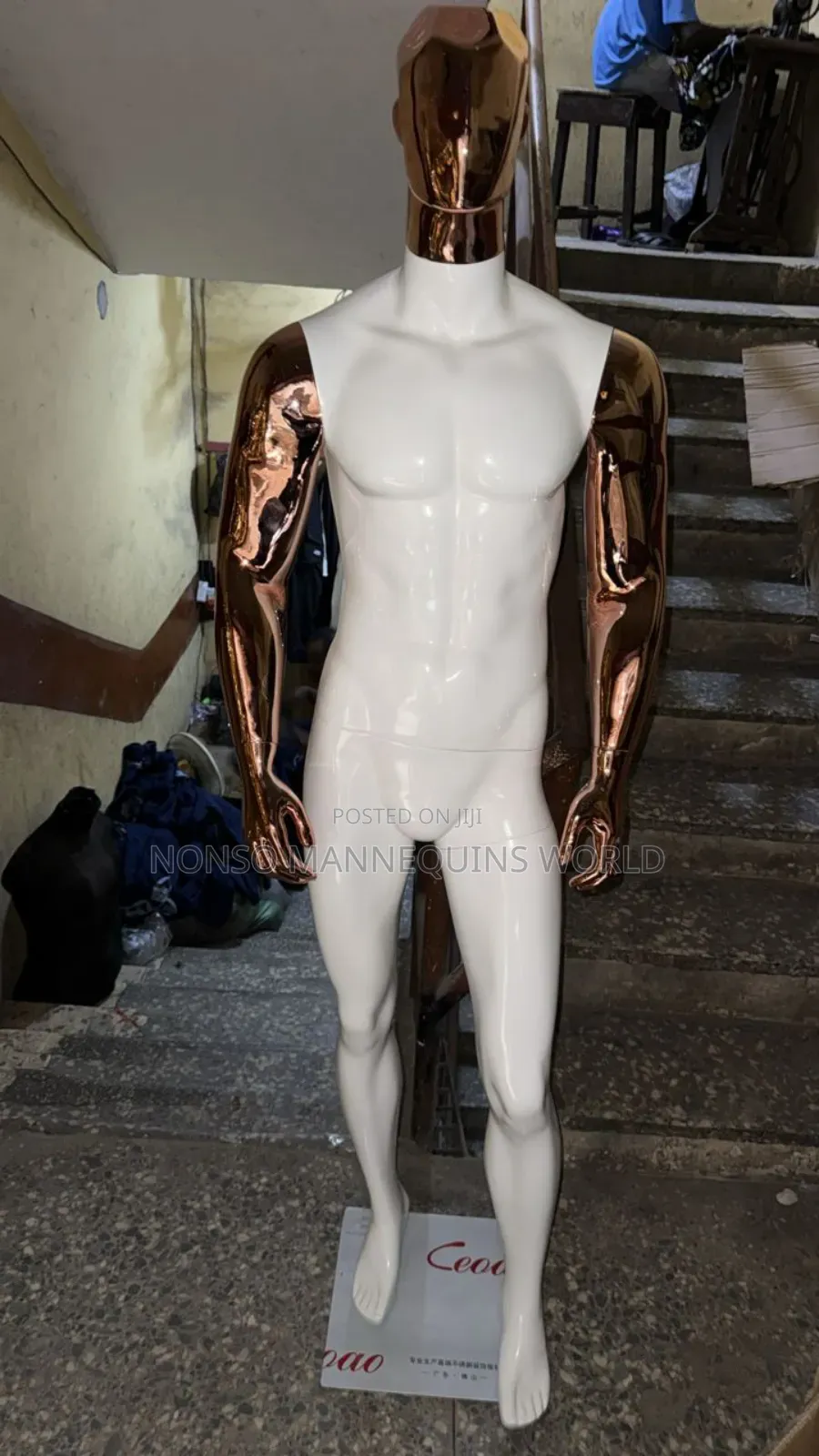 White N Rose Gold Fibre Male Mannequin