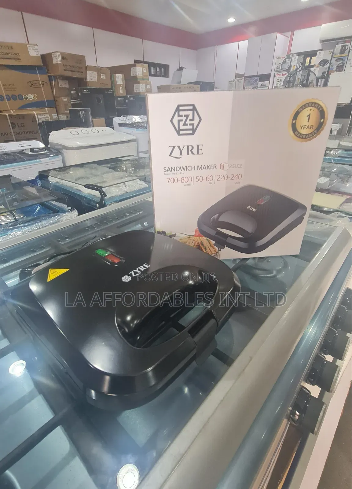 Zyre Sandwich Maker. Model El-216. One Year Warranty.