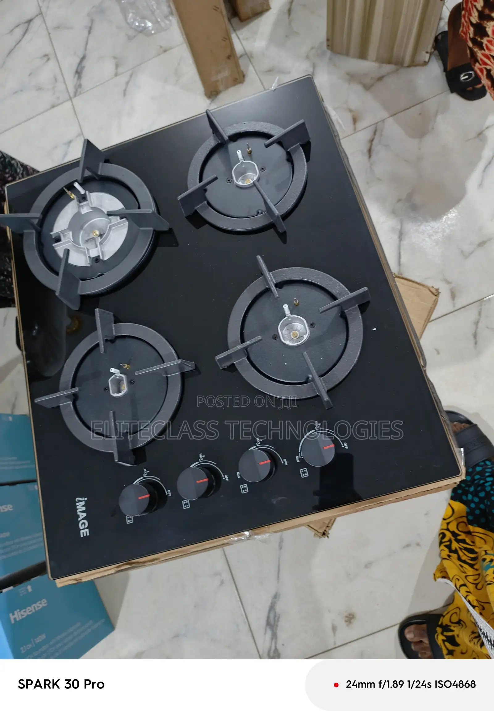 Flamecore Image Inbuilt 4 Gas Burner Hob.