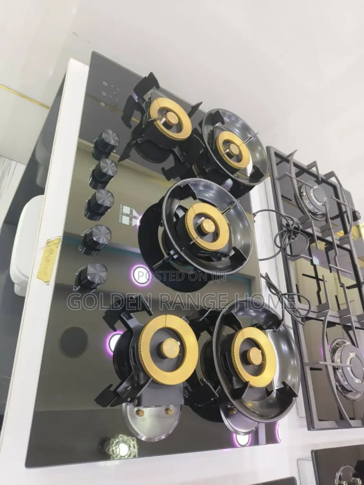 Black Nd Gold 5burner Flip Off Gas Hob/Cooker