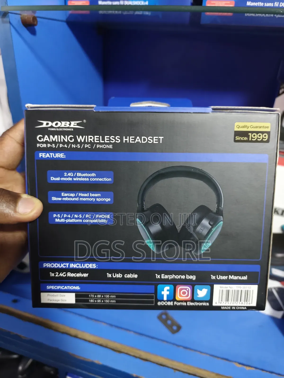 Dobe Gaming Wireless Headset for Ps5, Ps4, Nintendo Switch, Pc, Phone