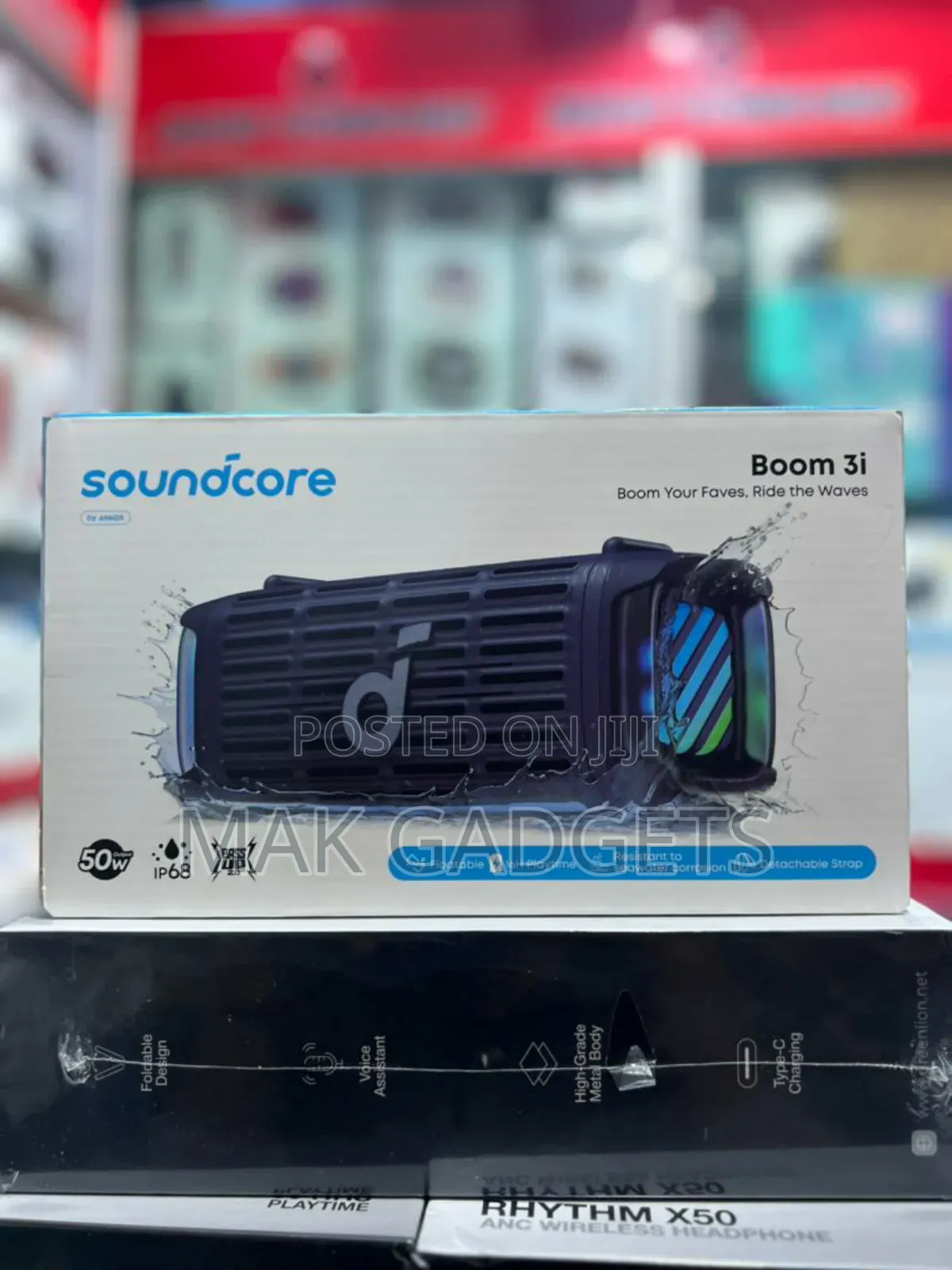 Soundcore Boom 3i by Anker, Rugged Outdoor Speakers, Ip68 Waterproof,