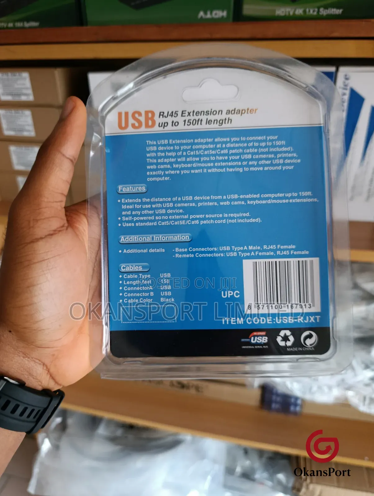 Usb Rj45 Extension Adapter -150ft | Usb Over Ethernet/ Mouse Extender