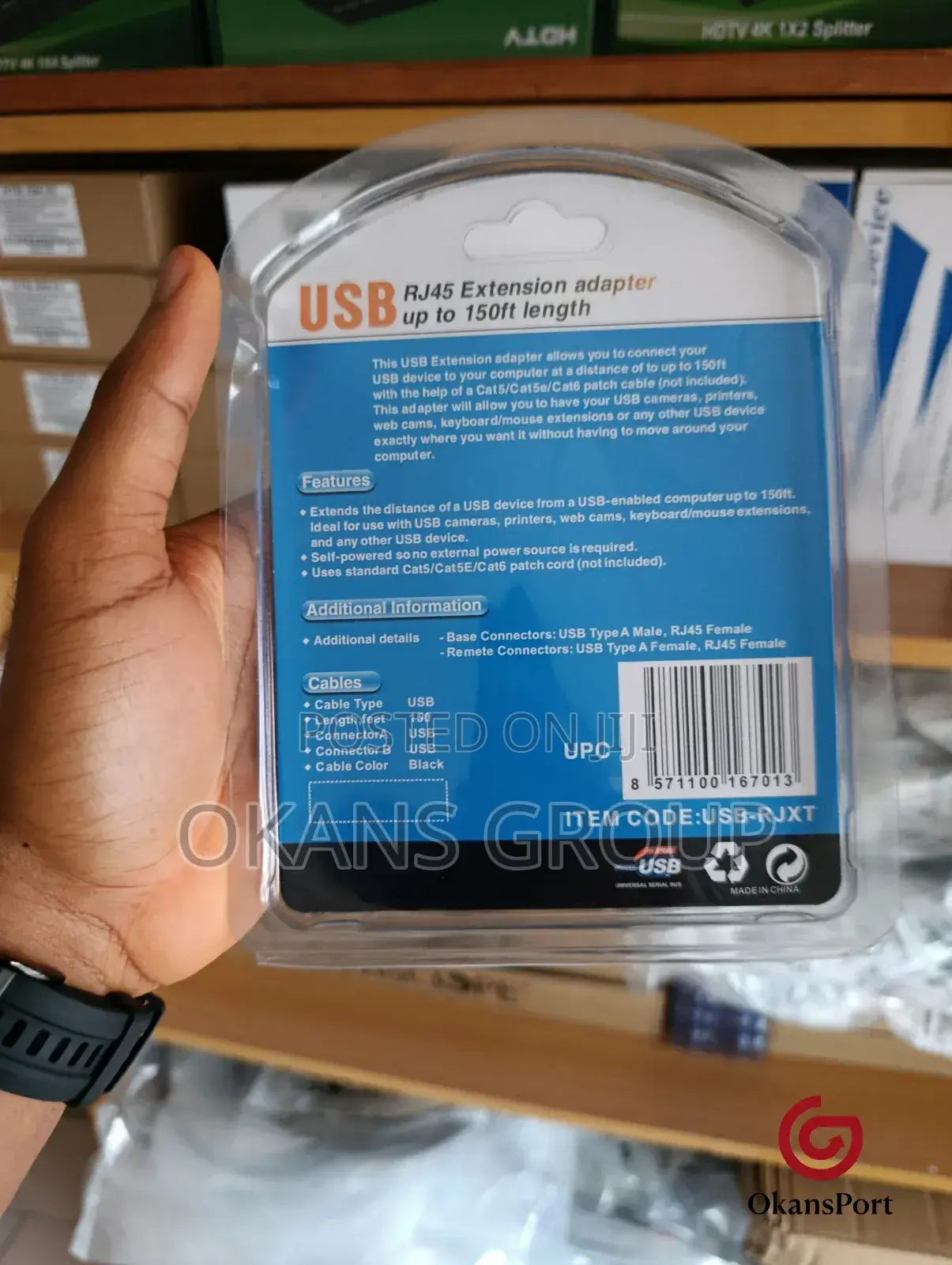 Usb Rj45 Extension Adapter -150ft | Usb Over Ethernet/ Mouse Extender