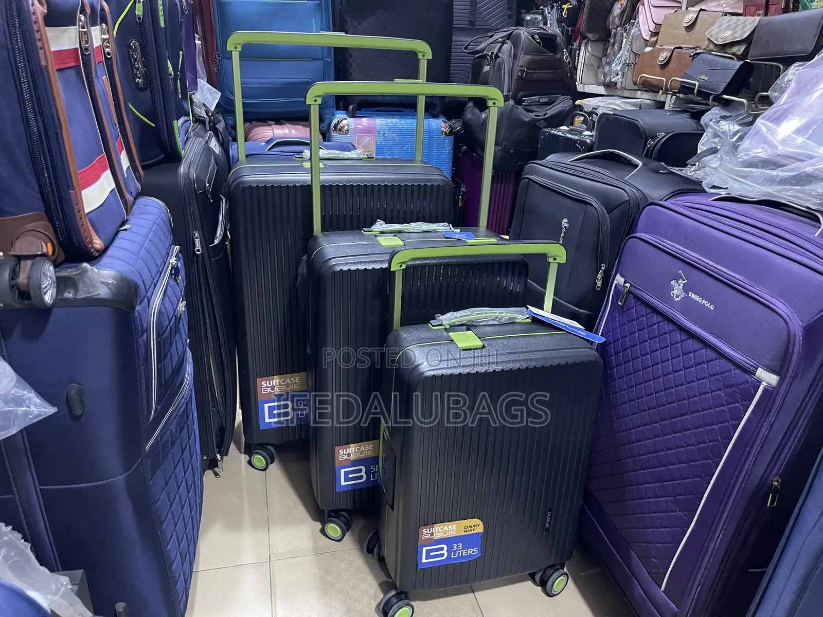 Set of Quality Authentic Hard Shell Wide Pole Travel Luggage