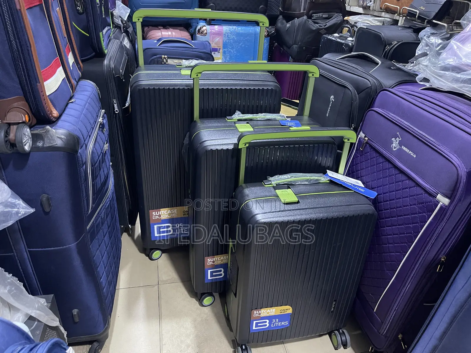 Set of Quality Authentic Hard Shell Wide Pole Travel Luggage