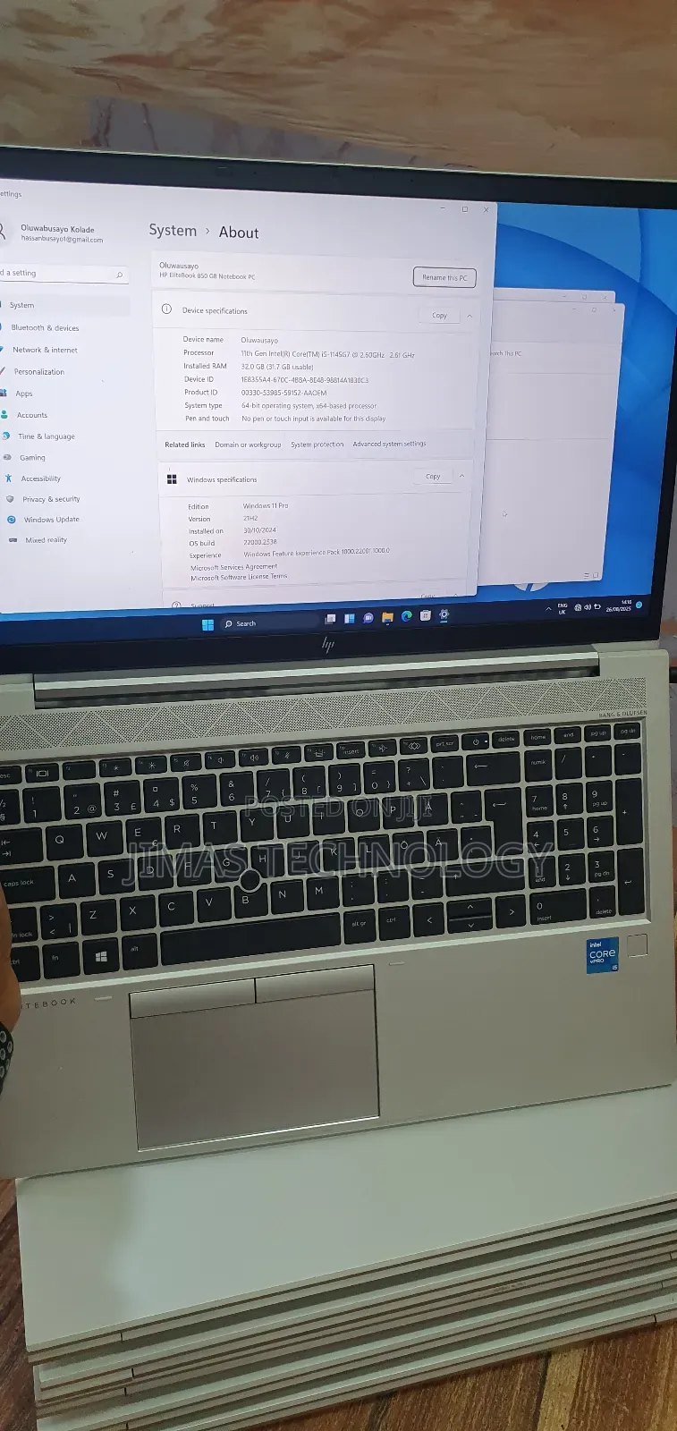 Laptop HP EliteBook 850 G8 32GB Intel Core i5 SSD 512GB