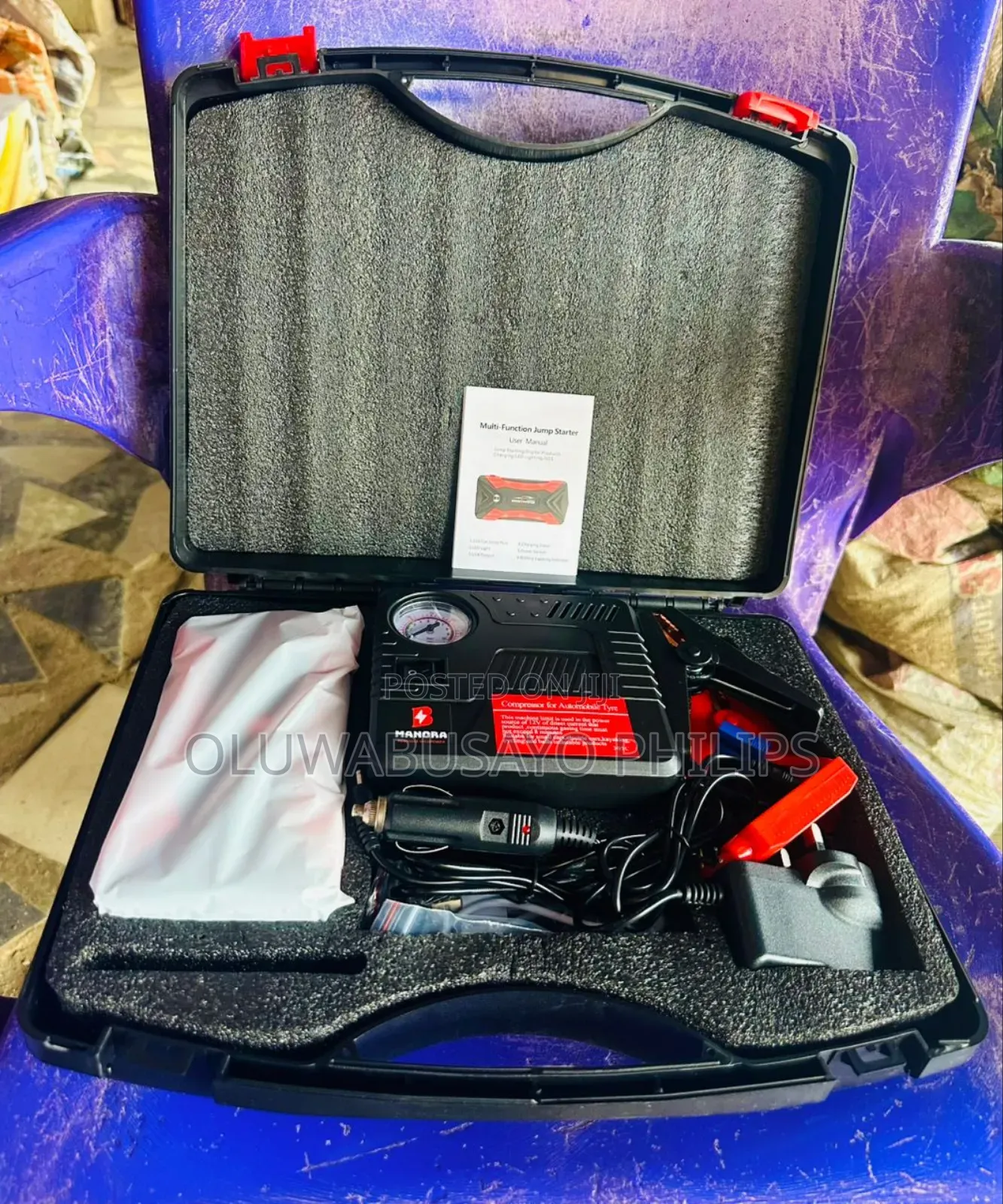 Multiple Purpose Car Jump Starter and Tyre Inflator