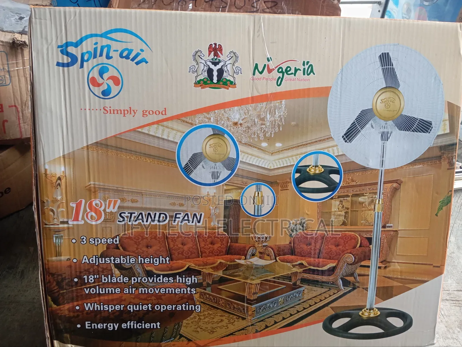 Spin Air Standing Fan
