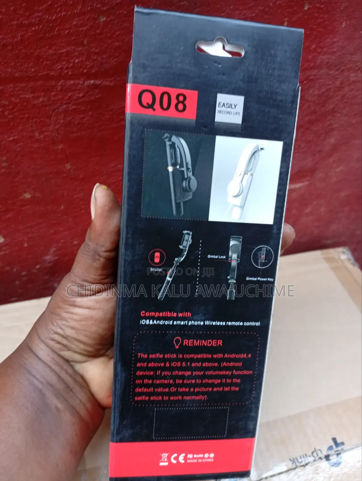 Q08 Gimbal Stabilizer Selfie Stick 360 Automatic Rotation