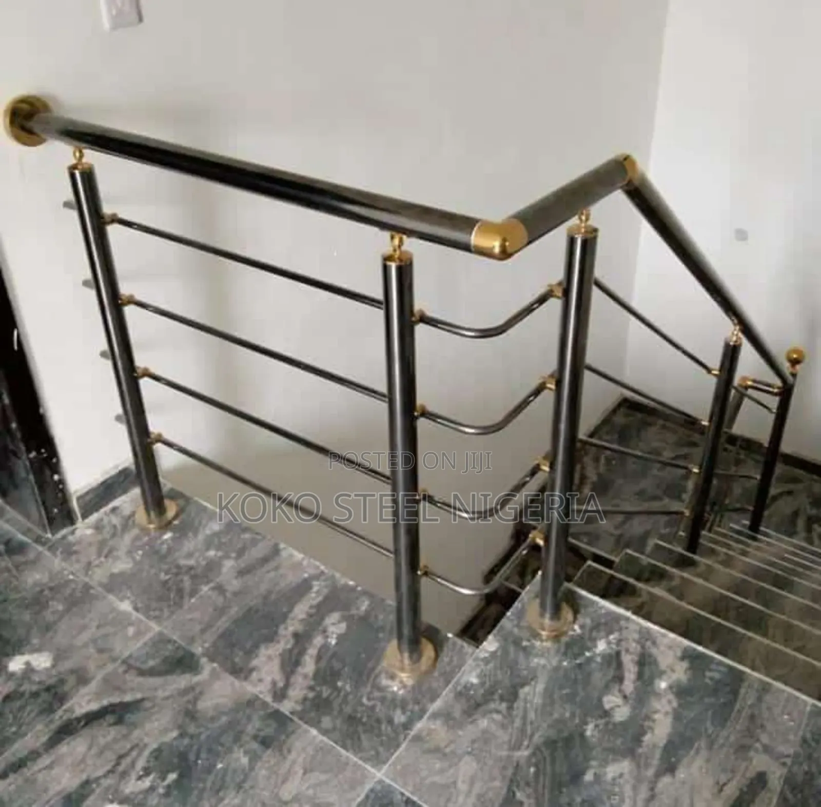 Black and Gold Stainless Handrail