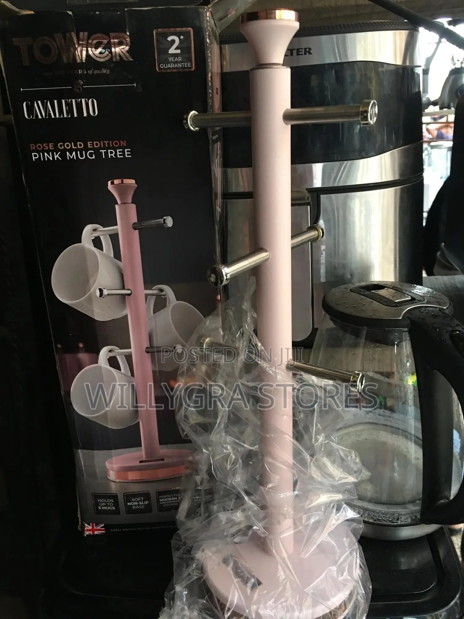 Tower Cavaletto Mug Tree With Stainless Steel Stoppers
