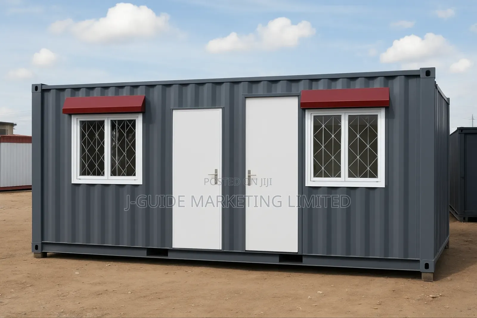 20ft Container Office – 2 Rooms + Toilet – Insulated, Wired – Lagos