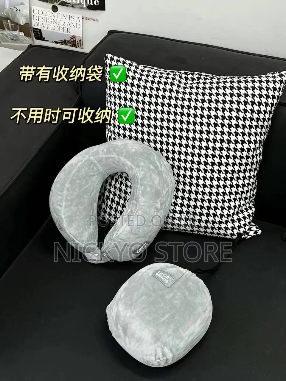 Plush Memory Foam U-Shaped Neck Pillow