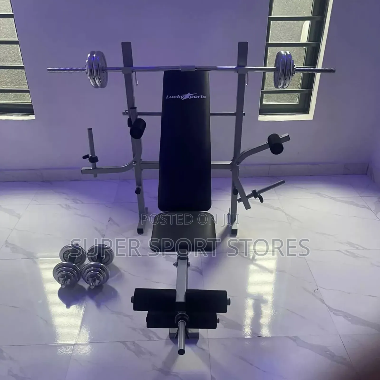 Weight Lifting Bench With 50kg Barbell