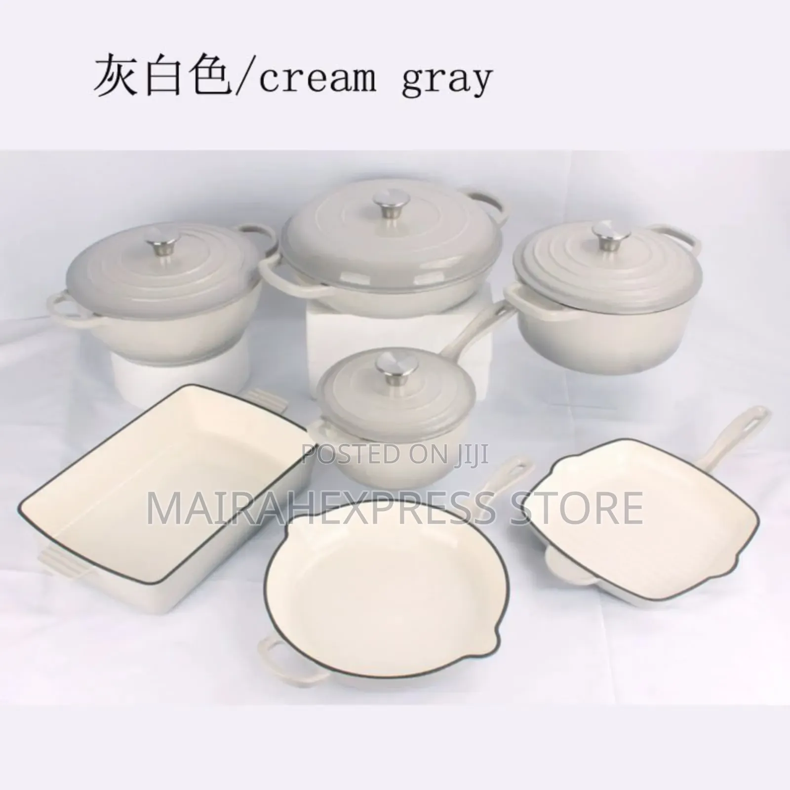 (Big Set) 7in1 Original Cast Iron Cookware/Pot (D4r3t).