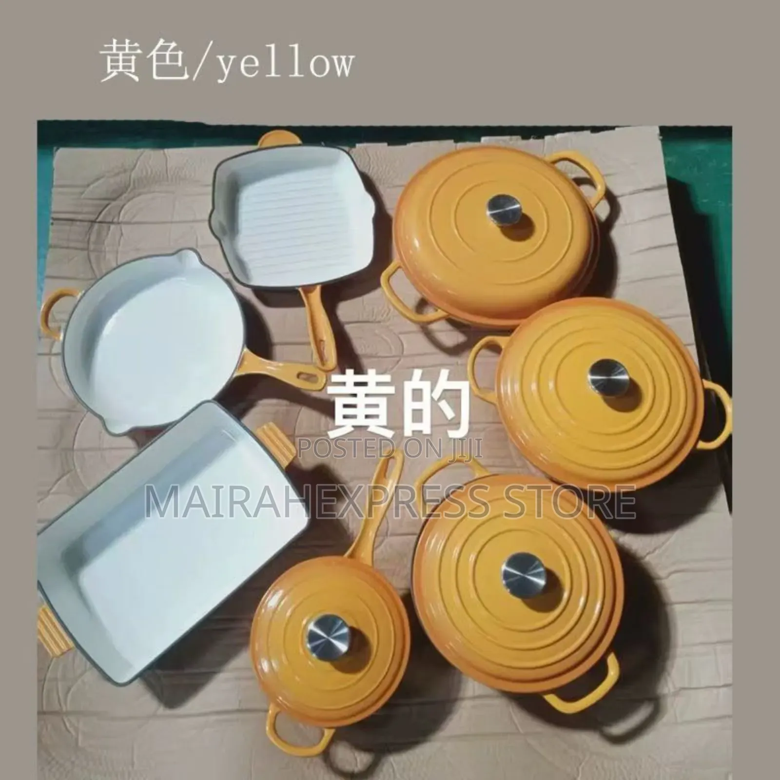 (Big Set) 7in1 Original Cast Iron Cookware/Pot (D4r3t).