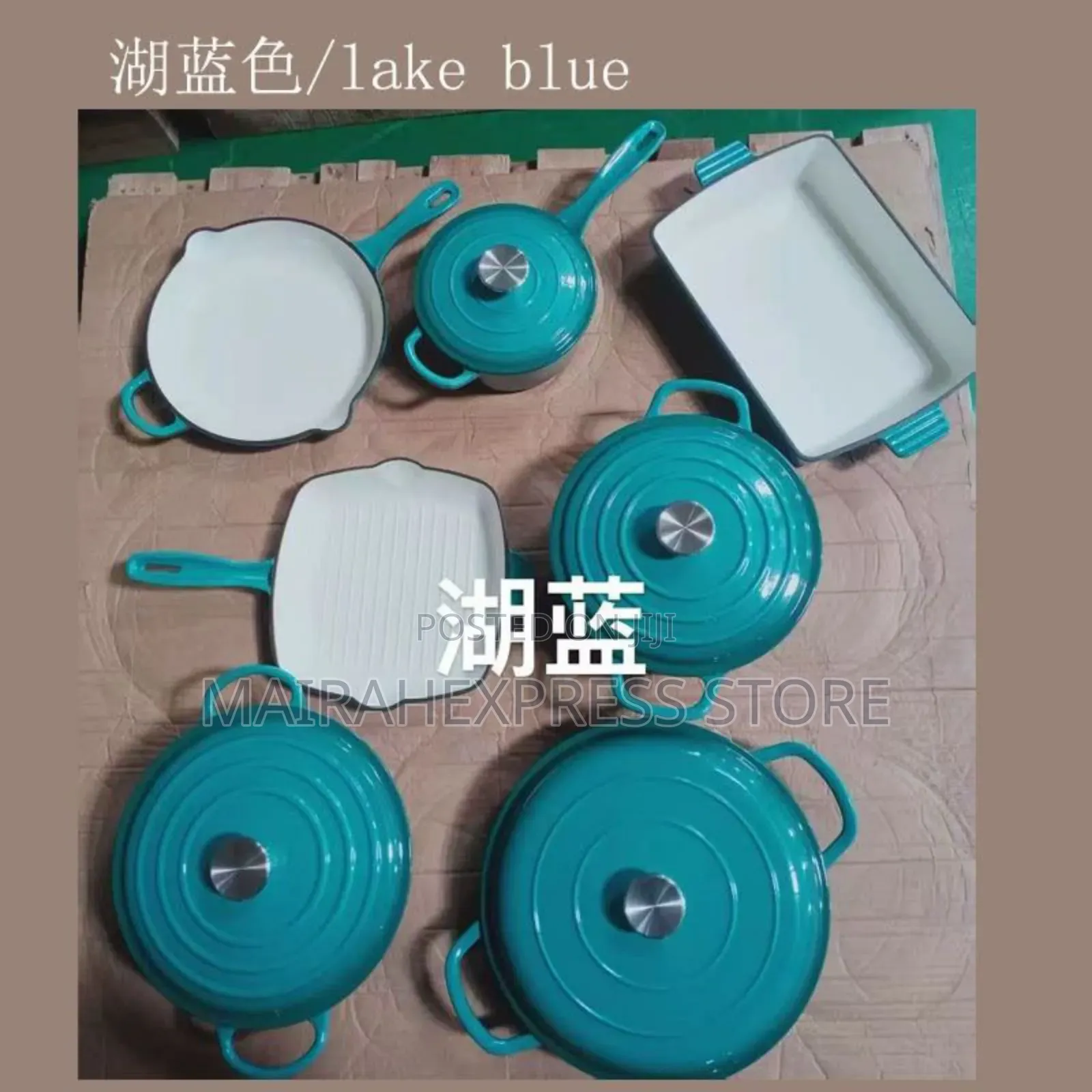 (Big Set) 7in1 Original Cast Iron Cookware/Pot (D4r3t).