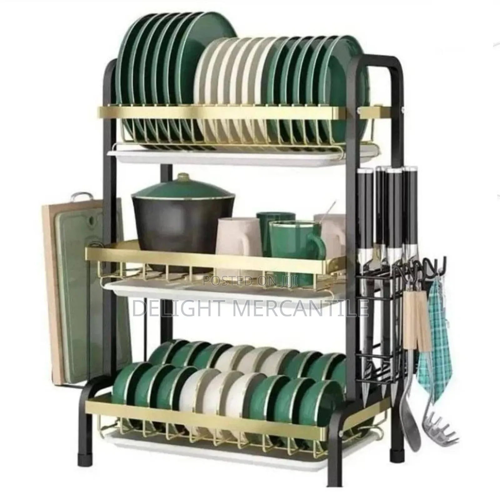 3 Steps Dish Rack With Drainer