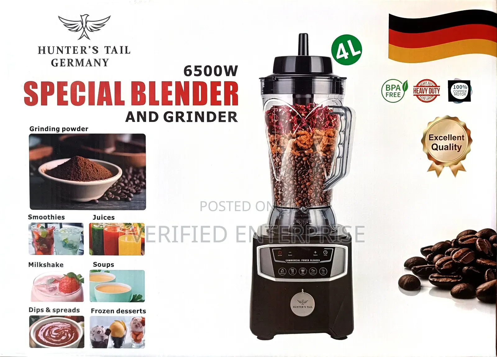 Hunters Tail Digital Commercial Blender - 4l