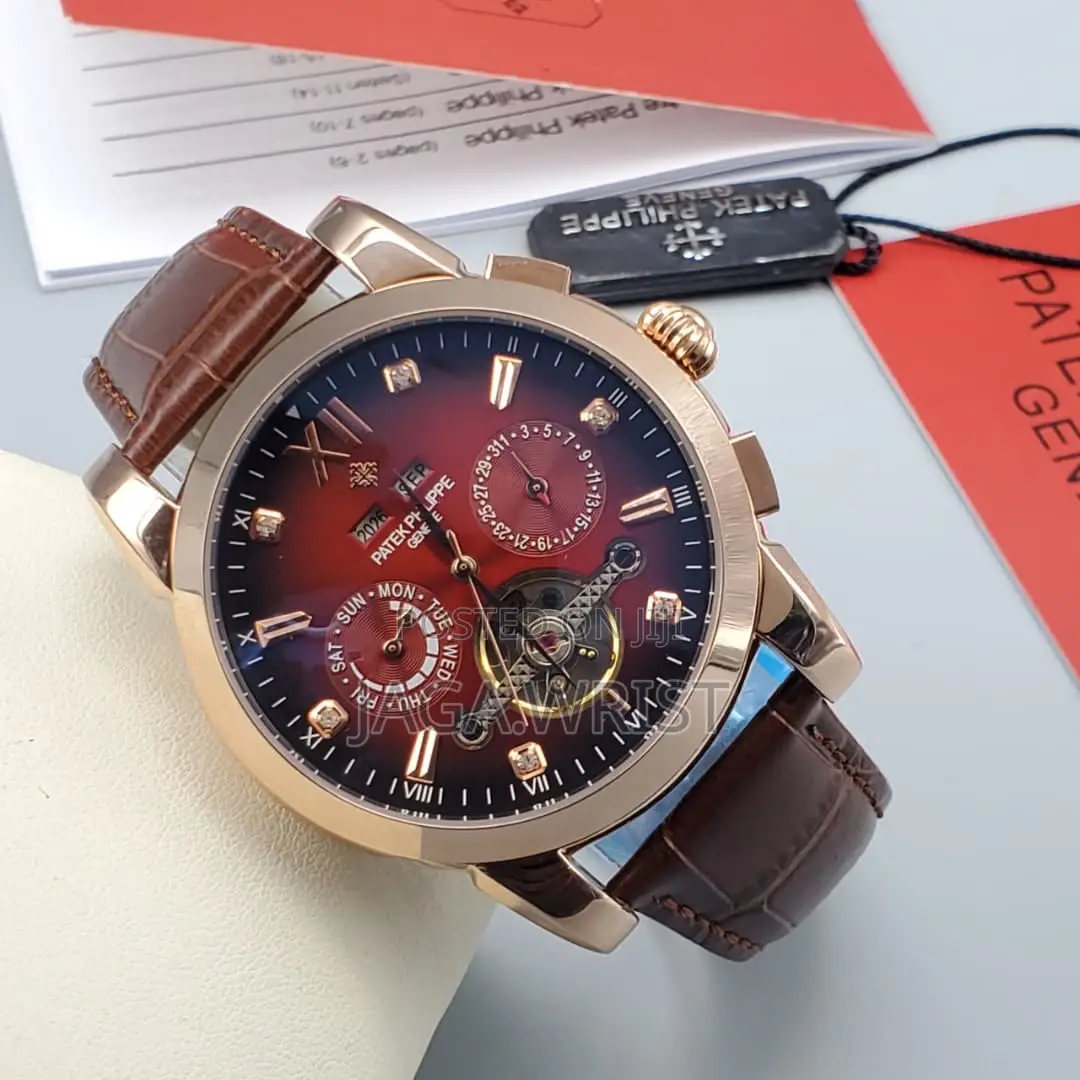 Patek Automatic Watch With Quality and Genuine Leather