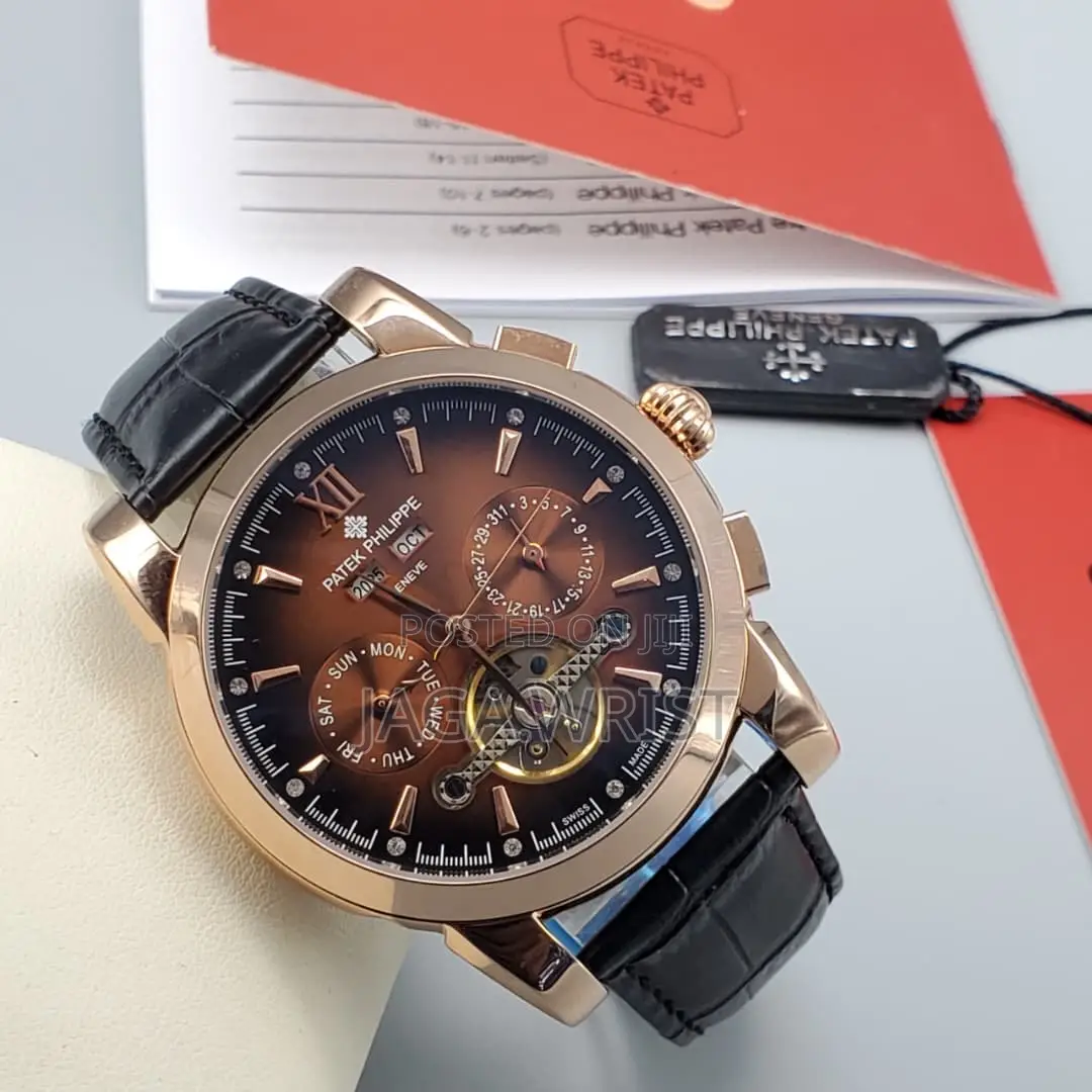 Patek Automatic Watch With Quality and Genuine Leather