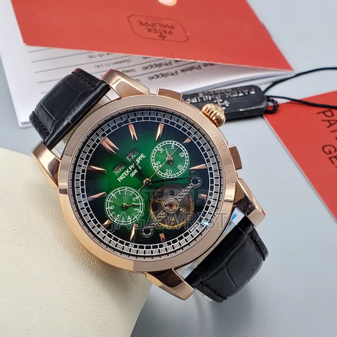 Patek Automatic Watch With Quality and Genuine Leather
