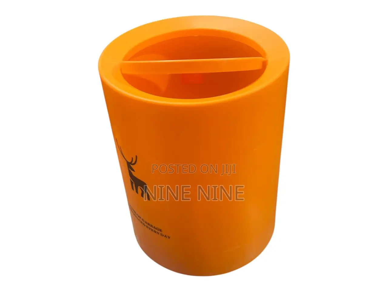 Nine Plastic Waste Bin With Swing Cover (Orange)