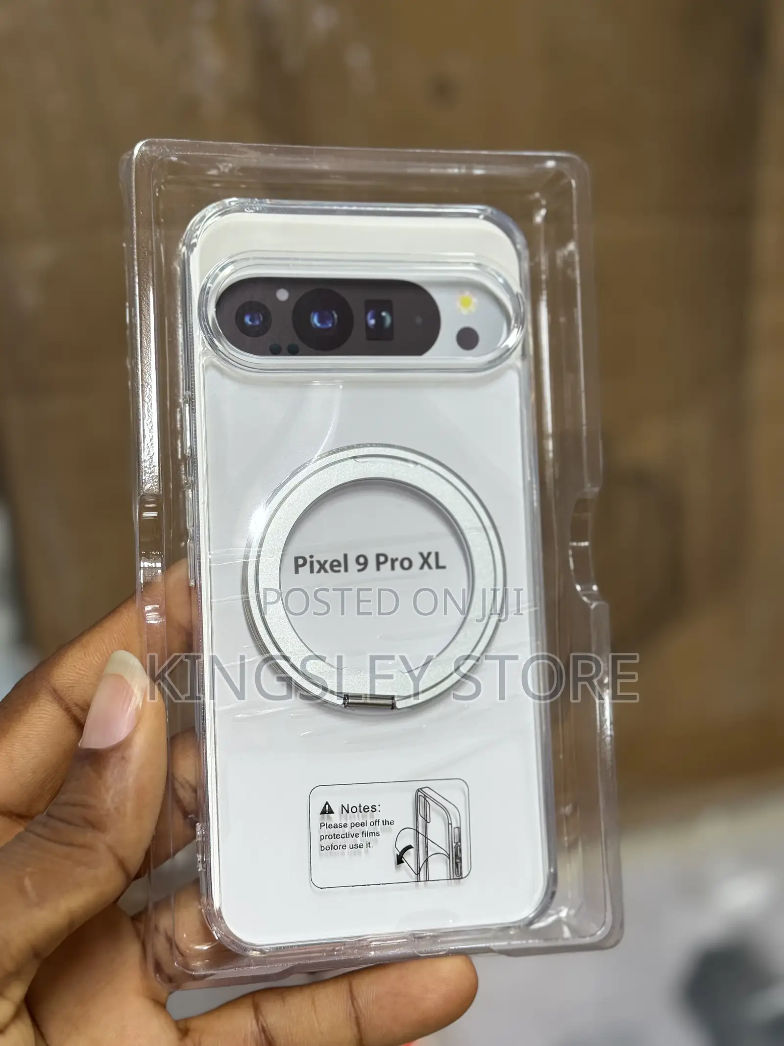 Google Pixel 9 Pro Xl Clear Case, Built in 360° Rotatable Ring Stand