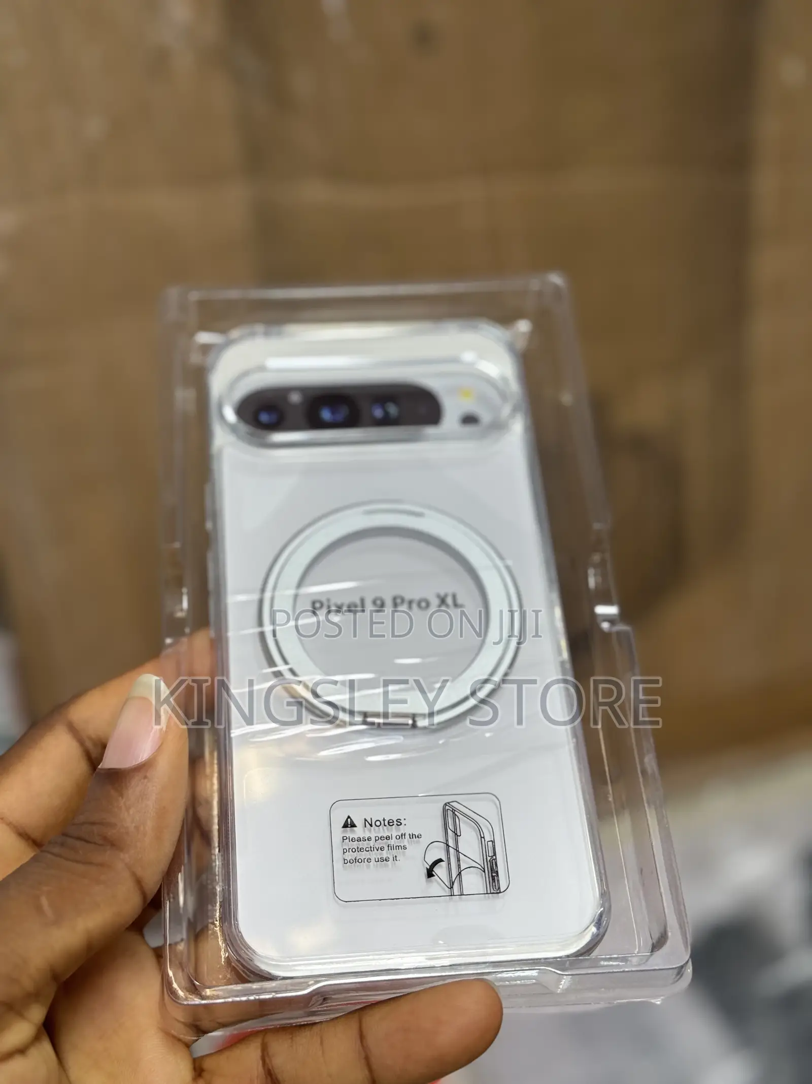 Google Pixel 9 Pro Xl Clear Case, Built in 360° Rotatable Ring Stand